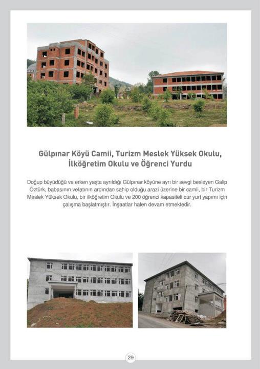 Güzelpınar Köyü Camii, Turizm Meslek Yüksek Okulu, İlköğretim Okulu ve Öğrenci Yurdu